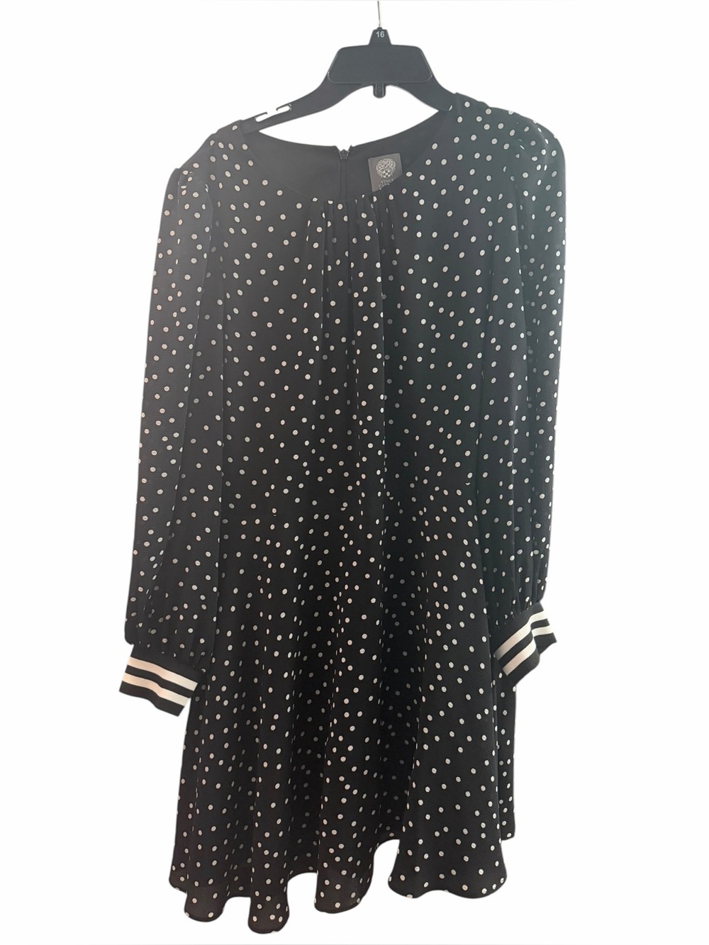 Vince Camuto size 16 Black Polka Dot Long Sleeve Dress